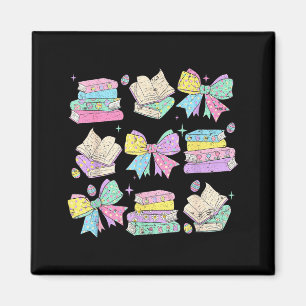 Funny coquette bunny bow rabbit teacher books magnet