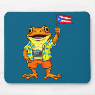 Funny coqui frog puerto rico flag boricua puerto mouse pad