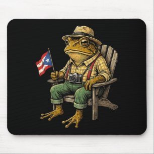 Funny coqui frog puerto rico flag taino boricua mouse pad