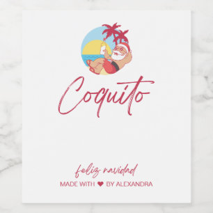 Funny Coquito Santa Food and Beverage Label Set