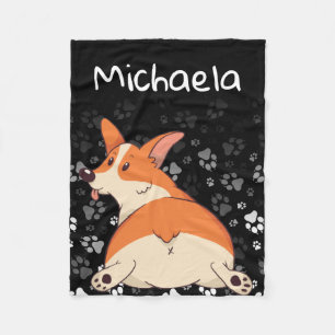 Funny Corgi Butt Customisable Pet Dog Pattern Fleece Blanket