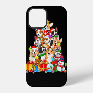 Funny Corgi Christmas Tree Lights Puppy Corgi Dog iPhone 12 Case