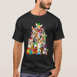 Funny Corgi Christmas Tree Lights Puppy Corgi Dog T-Shirt