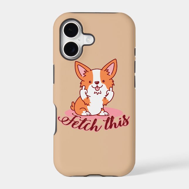 Funny Corgi Dog Middle Finger Fetch This (Back)
