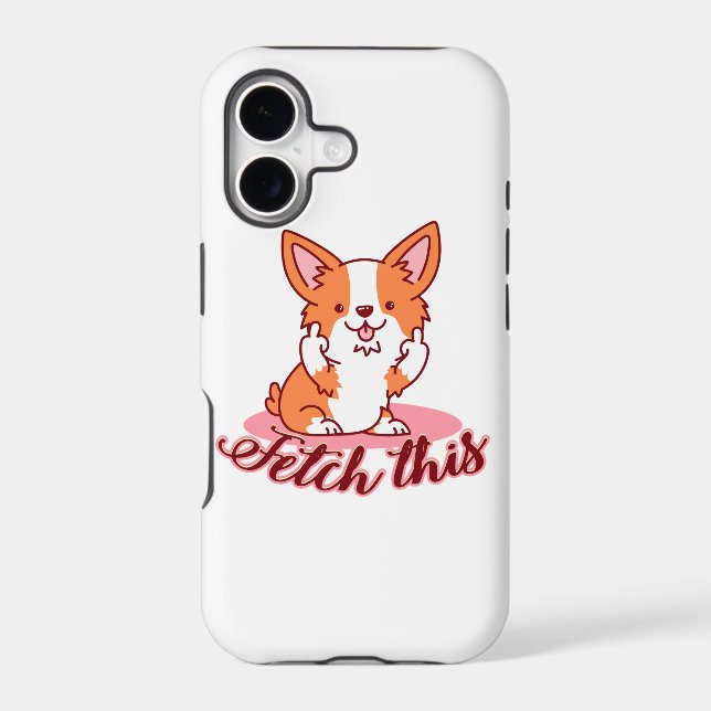 Funny Corgi Dog Middle Finger Fetch This (Back)