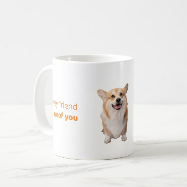 Funny Corgi Dog Mug Gift for Dog Lovers (Front Left)