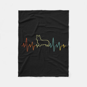 Funny Corgi Dog Owner Corgi Mom Corgi Dad Retro Vi Fleece Blanket