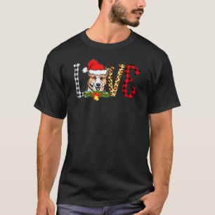 Funny Corgi Dog Santa Christmas Xmas Buffalo Plaid T-Shirt