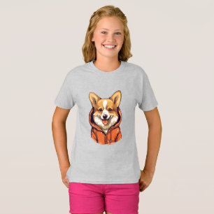 Funny Corgi Dog Wearing Hoodie T-Shirt