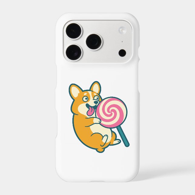 Funny Corgi Dog with Giant Lollipop (Back)