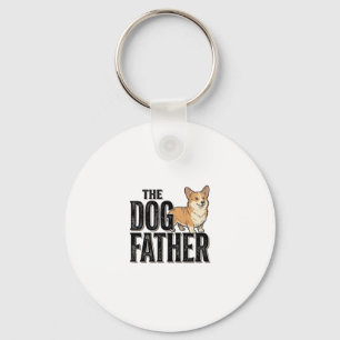 Funny Corgi Dogfather Vintage Engraving T-Shirt De Key Ring