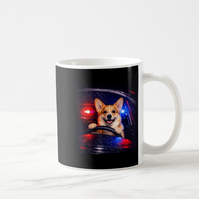 Funny corgi driving meme dog driving a car  coffee mug (Right)