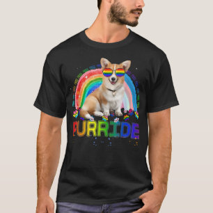 Funny Corgi Gay Pride Rainbow Sunglasses LGBTQ T-Shirt