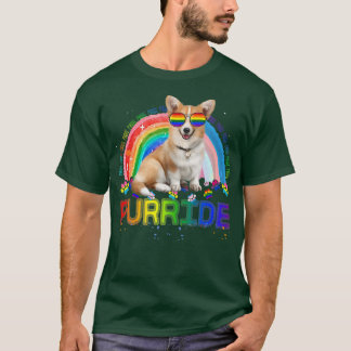 Funny Corgi Gay Priderainbow Sunglasses Lgbtq706 T-Shirt