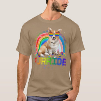 Funny Corgi Gay Priderainbow Sunglasses Lgbtq707 T-Shirt