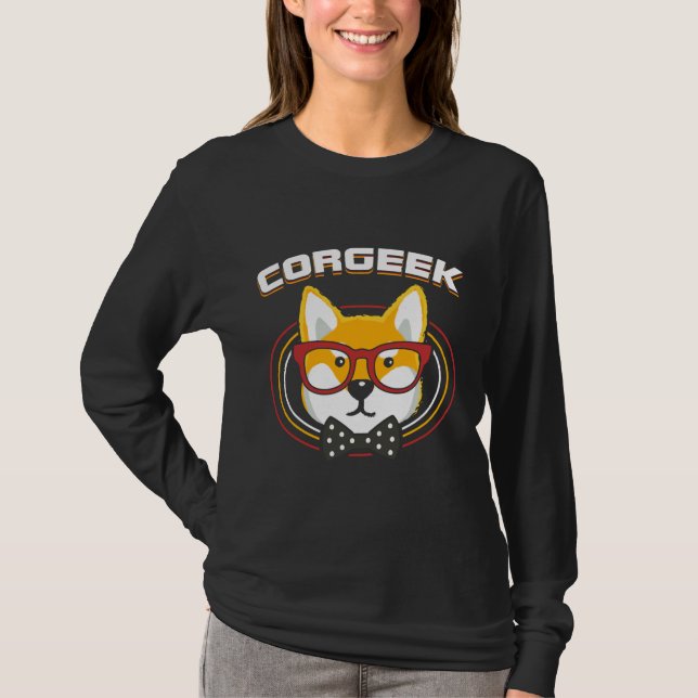 Funny Corgi Geek Corgeek Book  Design Design  31 T-Shirt (Front)