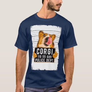 Funny Corgi Mug Shot714 T-Shirt