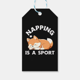 Funny Corgi Napping Is a Sport Dog Lover Gift Tags