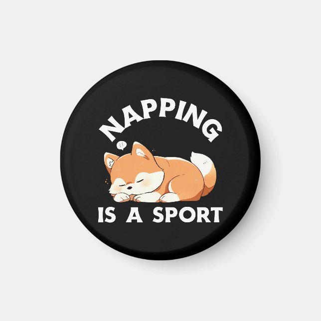 Funny Corgi Napping Is a Sport Dog Lover Magnet (Front)