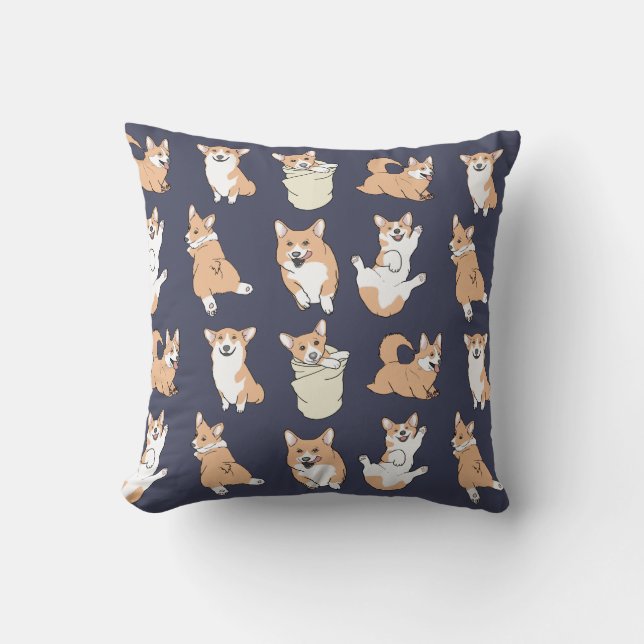 funny corgi pattern cushion (Front)