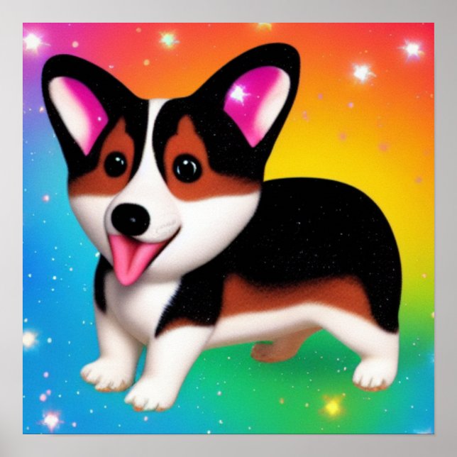 Funny Corgi Puppy Dog   Poster (Front)