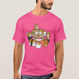 Funny Corgi Ramen Sushi Japan Food Cute Corgi Dogs T-Shirt
