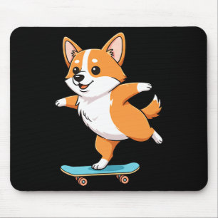 Funny Corgi Skater Skateboard Ballerina Mom Dad Ki Mouse Pad