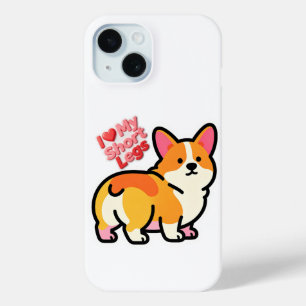 Funny Corgi Sticker Sheet - I Love My Short Legs iPhone 15 Case
