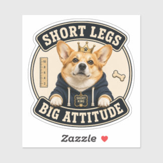 Funny Corgi Vinyl Sticker | Short Legs Big Attitud