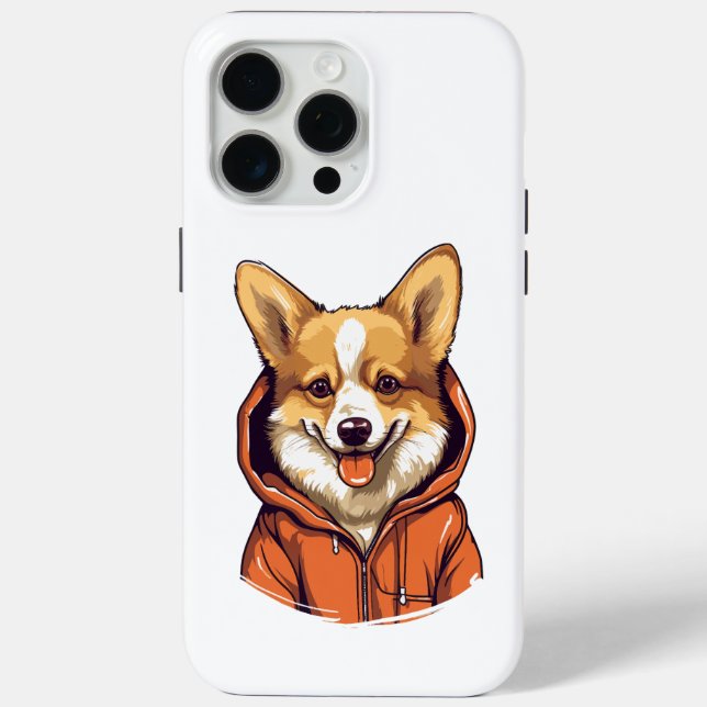 Funny Corgi Wearing Hoodie Case-Mate iPhone Case (Back)