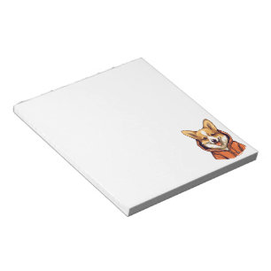 Funny Corgi Wearing Hoodie Notepad