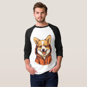 Funny Corgi Wearing Hoodie T-Shirt