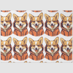 Funny Corgi Wearing Hoodie Tissue Paper