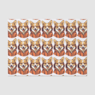 Funny Corgi Wearing Hoodie Tissue Paper