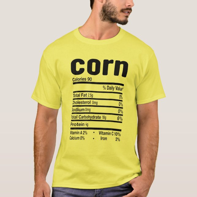 Funny Corn Nutrition Thanksgiving Costume T-Shirt (Front)