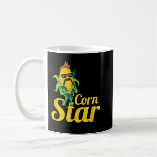 Funny Corn Star Sunglasses Moustache Maize T-Shirt Coffee Mug