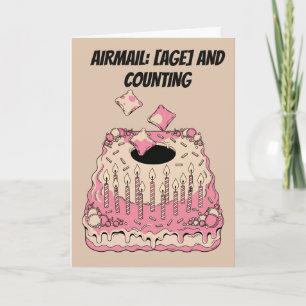 Funny Cornhole Airmail Birthday Cake Humour Card