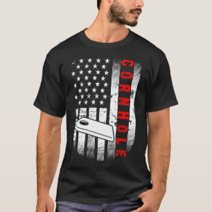 Funny Cornhole American Flag T-Shirt