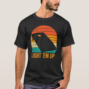 Funny Cornhole Corn Hole Retro Light u2019em Up T-Shirt
