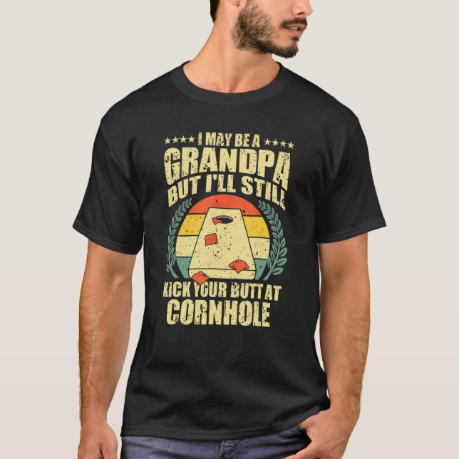 Funny Cornhole For Men Grandpa Sack Toss Game T-Shirt (Front)