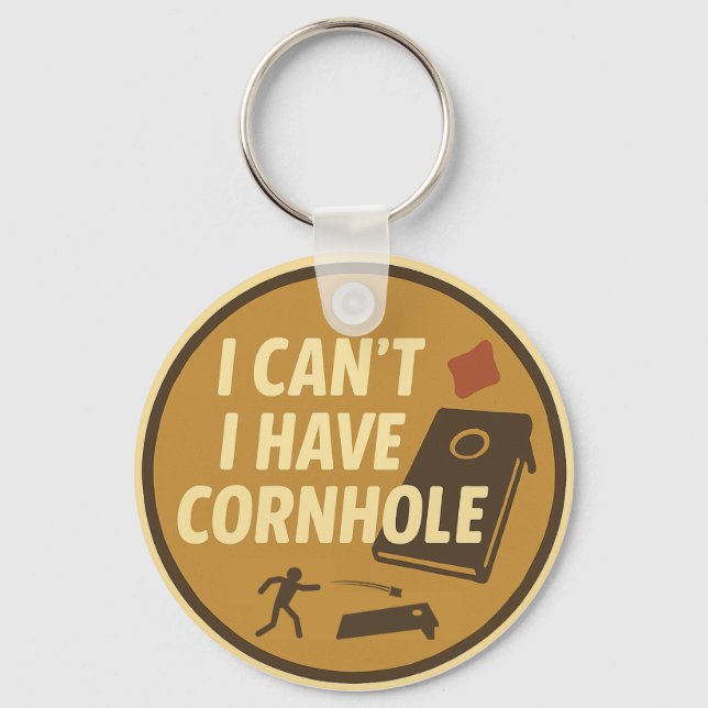 Funny Cornhole Game Enthusiast Graphic Key Ring (Front)