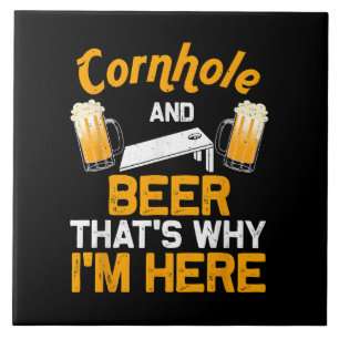 Funny Cornhole Gift For Men Cornhole Player Beer  Tile