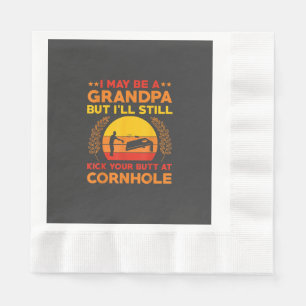 Funny Cornhole Grandpa Outfit Sack Toss Napkin