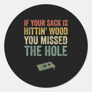 Funny Cornhole Vintage Team Gift Classic Round Sticker