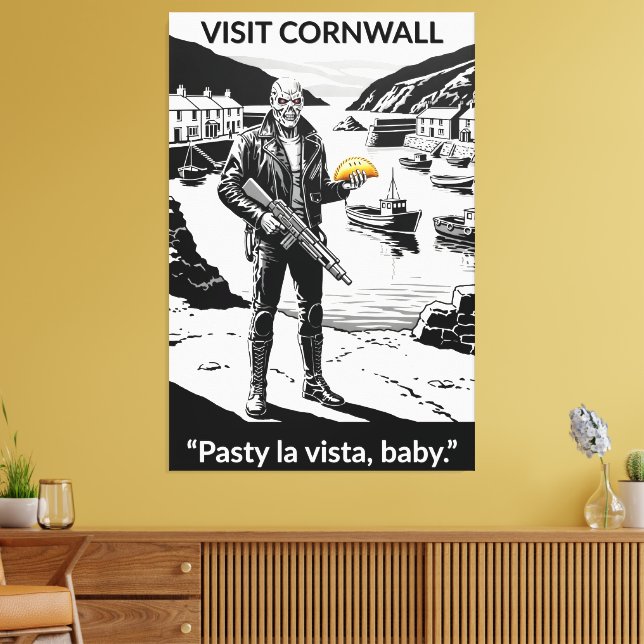 Funny Cornwall themed film parody canvas print (Insitu(LivingRoom))