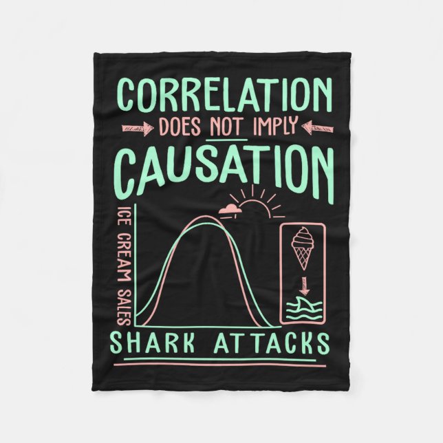 Funny Correlation Does Not Imply Causation Premium Fleece Blanket (Front)