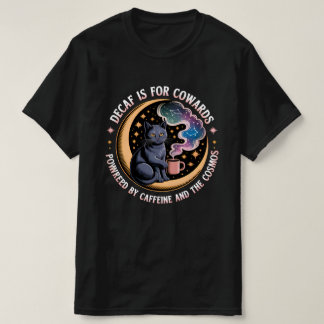 Funny Cosmic Cat Caffeine Quote T-Shirt