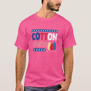 Funny Cotton Candy Graphic USA American Flag Patri T-Shirt