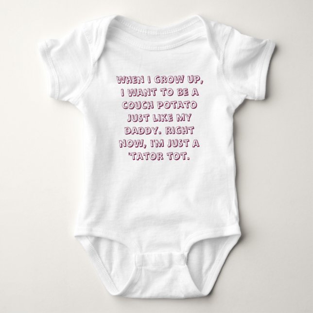 Funny Couch Potato Baby Bodysuit (Front)