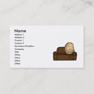 Funny Couch Potato Cartoon Design   Business Card